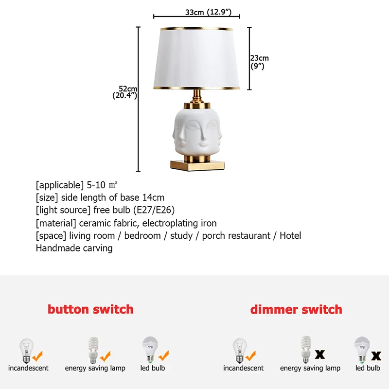 OUFULA Керамические настольные лампы роскошные современные ткани для фойе гостиной
