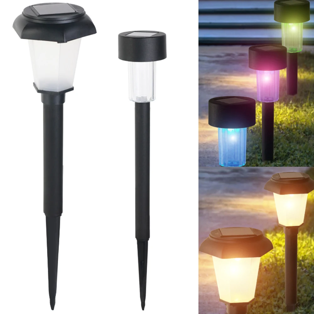 

Pack of 2pcs Warm White RGB LED Solar Lawn Light Garden Yard Landscape Lighting Decors 300mAh Rechargeable Pathway Stake Lamp