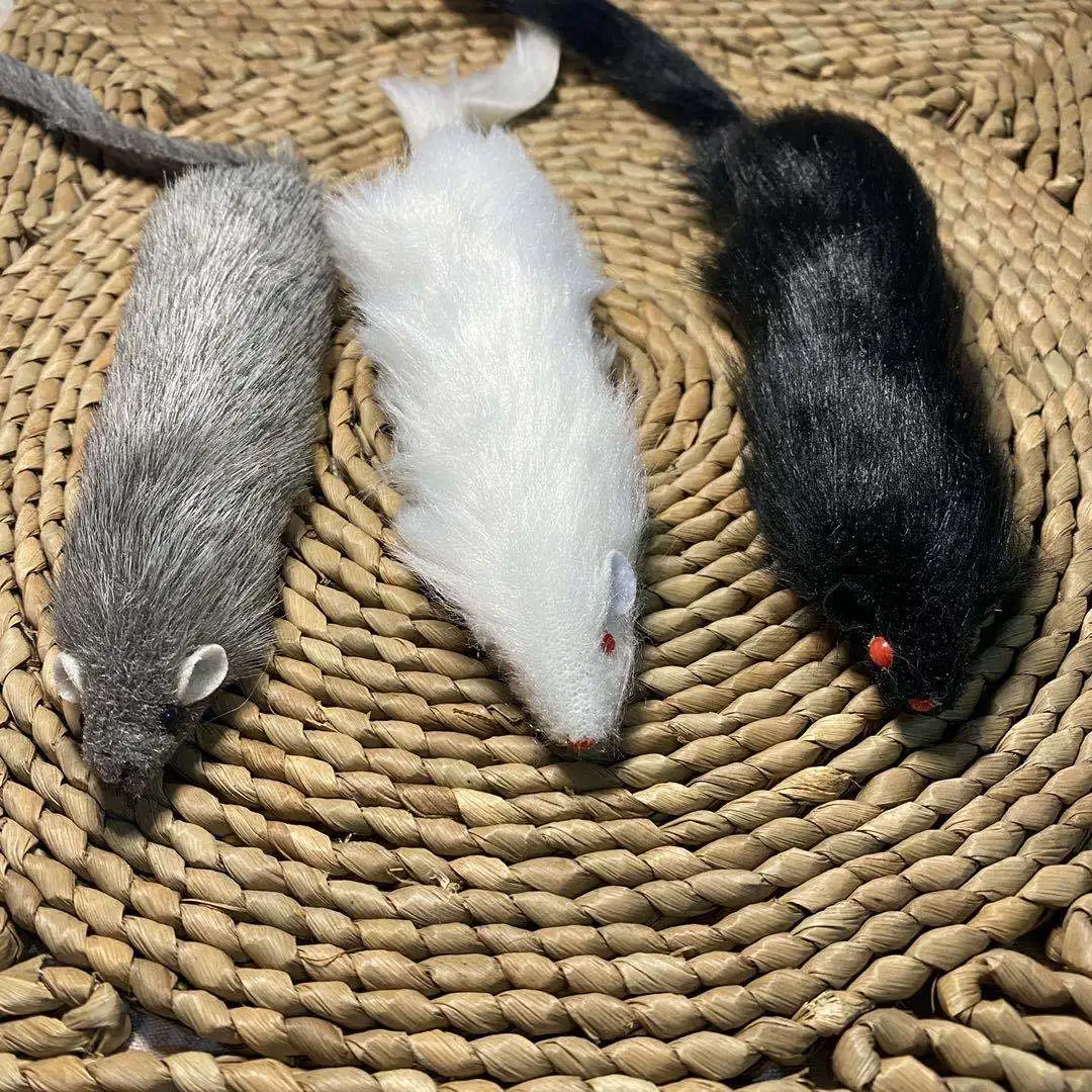 Имитация мыши игрушки для кошек забавная мягкая плюшевая мышь звуковая пищалка