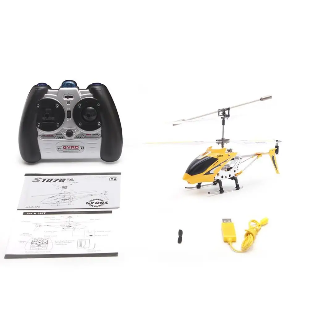 yellow Original Syma S107G Gyro Metal Infrared Radio 3CH Mini Helicopter RC Remote Control Flying Drone for Toys Gift Present RTF - Цвет: yellow