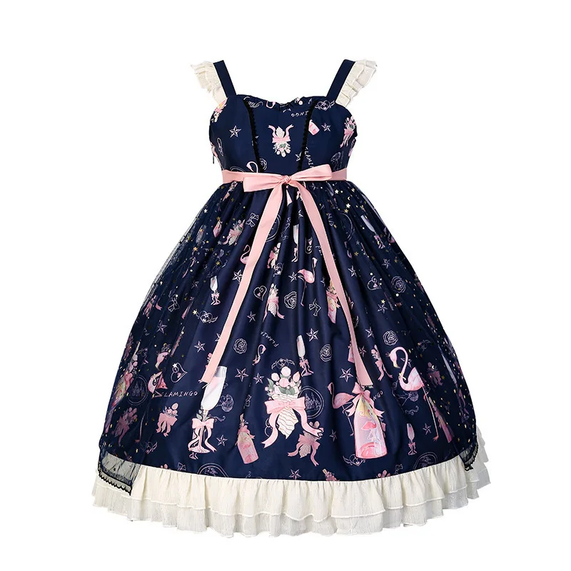 

Original design 2020 new flamingo dress Lolita print skirt gothic lolita dress women kawaii clothing loli