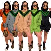 khaki trench coat for women v neck stitch high neck zip up unique windbreaker 2020 winter casual high street coats plus size