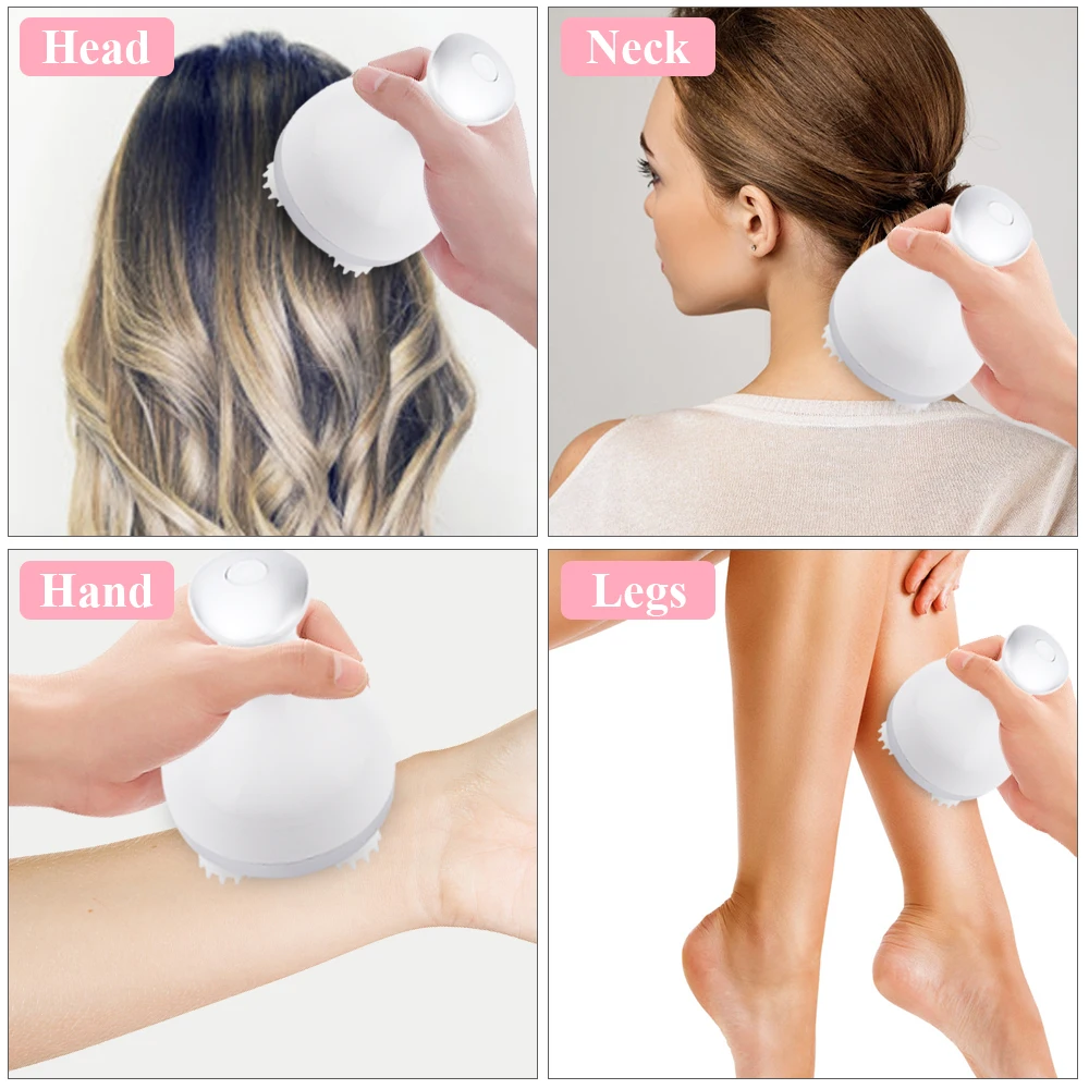 

Waterproof Electric Head Massage Wireless Scalp Massager Prevent Hair Loss Body Deep Tissue Kneading Vibrating Health Care Tools