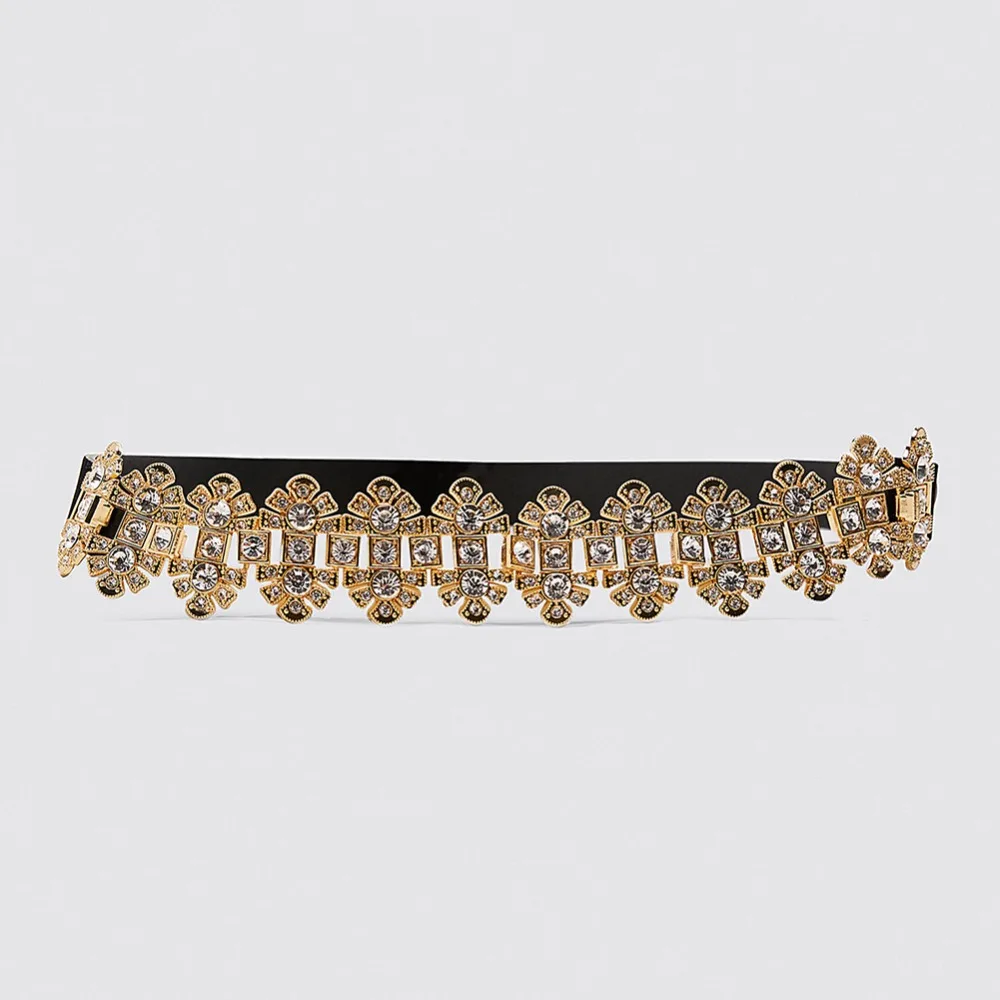 Vedawas Luxury Brand Za Pearl Belts For Women Charm Crystal Maxi Buckle Statement Belts Female Romantic Waist Party Jewelry