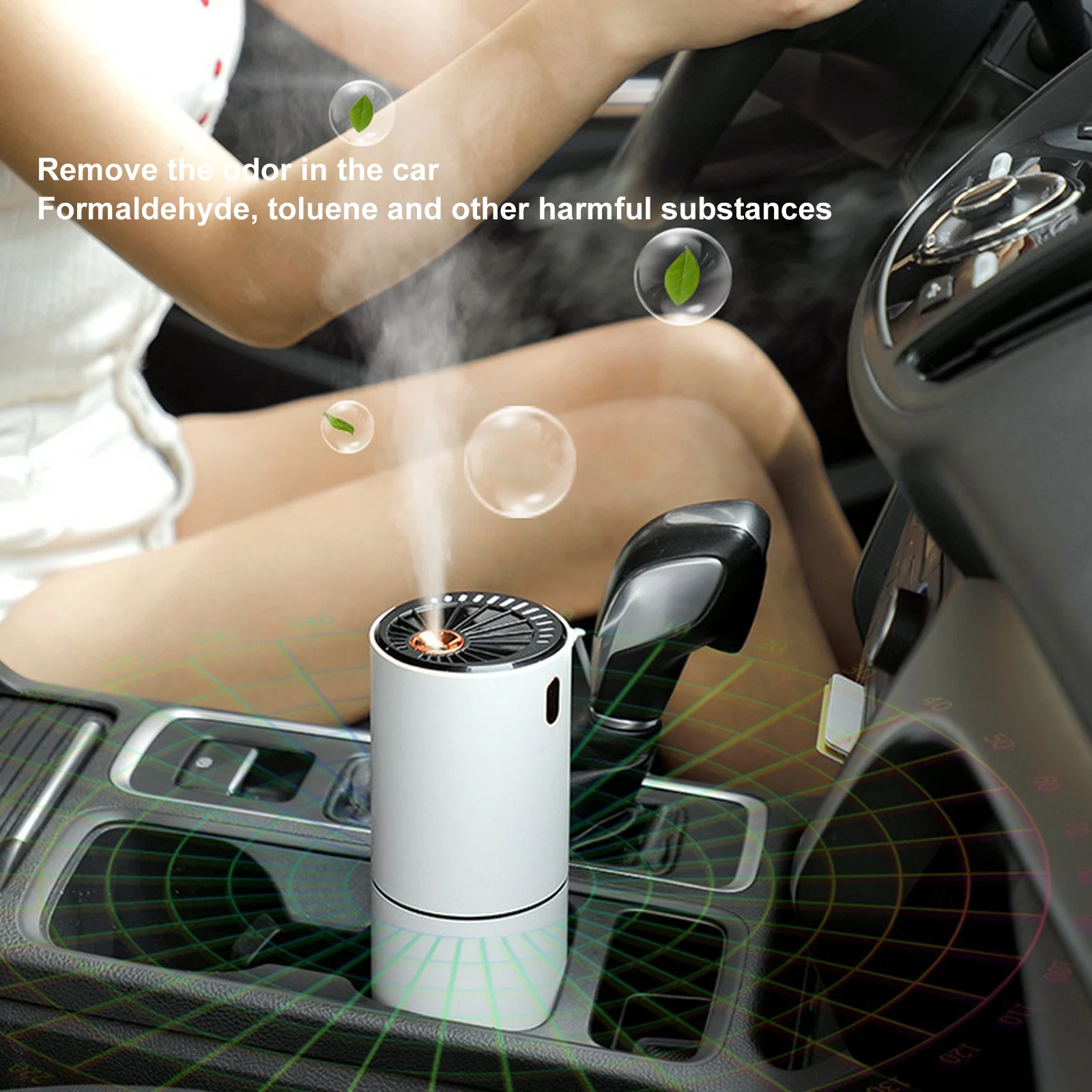 

2 In 1 Car Air Humidifier Aluminium Alloy with LED Light for Auto Home Office Accessories Air Humidifier for Car