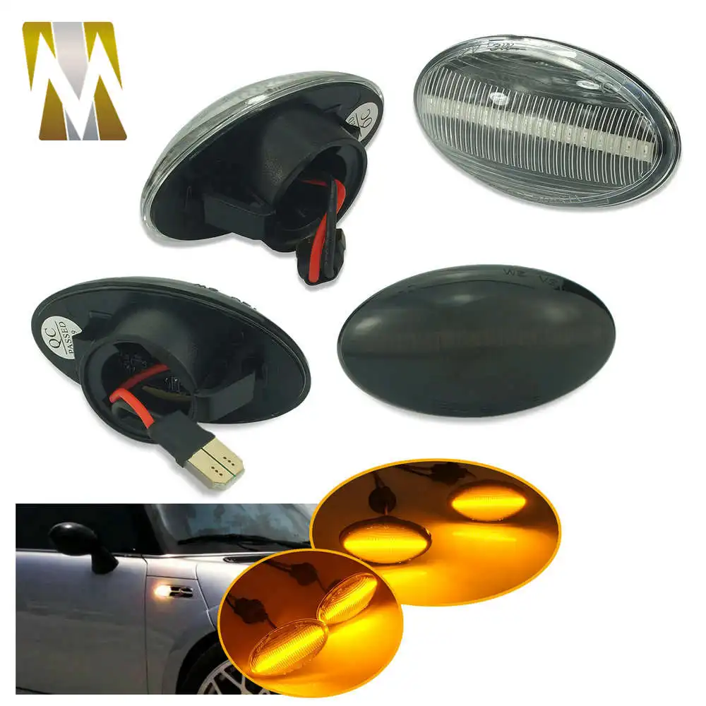 

Side Marker Lights For Mini Cooper R50 R52 R53 Dynamic LED Turn Signal Side Marker Lights Flowing Side Repeater Lamps Indicator