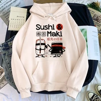 comics ninja sushi warm hoodie womens japanese fashion aesthetics hoodies for women punk harajuku womens sweatshirt and hoodie
