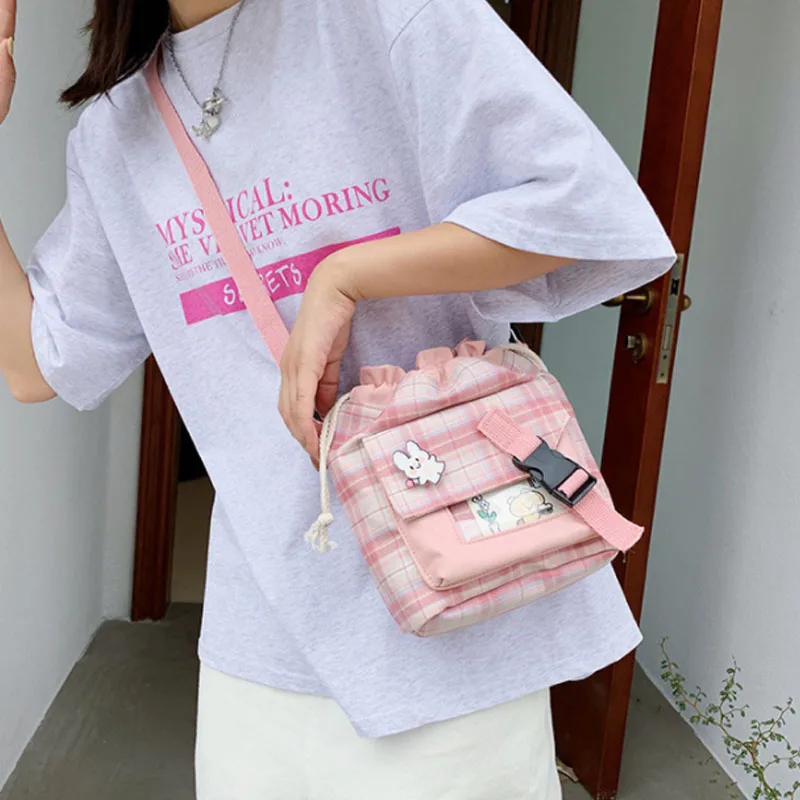 Женская маленькая клетчатая сумка Холщовая Сумка на одно плечо 2021|Хозяйственные