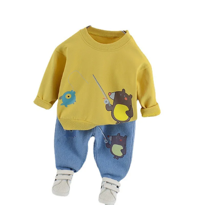 

New Spring Autumn Baby Girl Clothes Children Boys Cartoon T-Shirt Pants 2Pcs/Sets Toddler Sports Casual Costume Kids Tracksuits