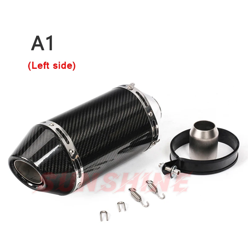 Echappement Escape Moto Universal Motorcycle Exhaust Pitbike Carbon Fiber Muffler Pipe For gsr 400 CBR600F MT07 MT09 NK400 ATV | Автомобили