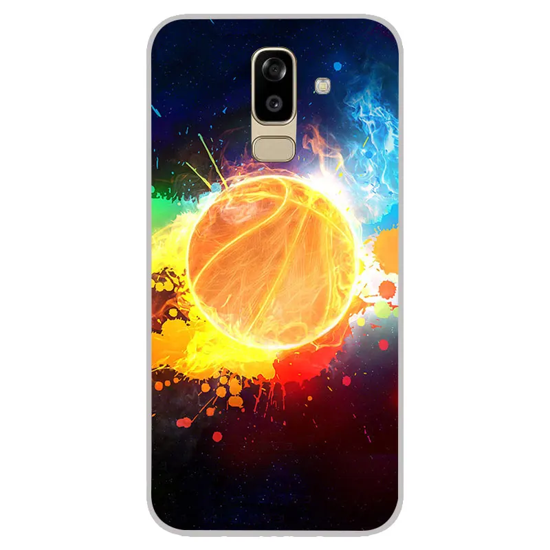 С надписью i love Баскетбол матовый Силиконовый чехол для Samsung Galaxy J3 J5 J7 A3 A5 A7 2016 2017