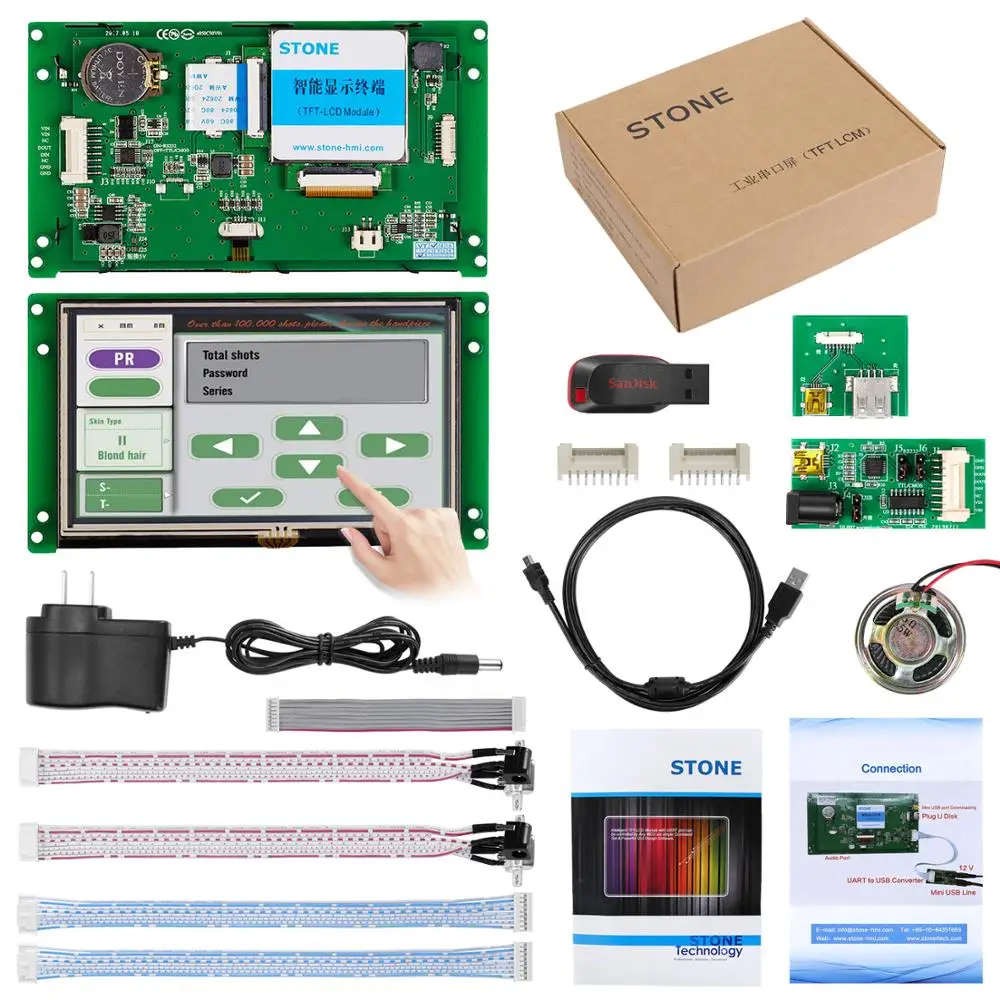 5 0 дюймовый дисплей TFT LCD контроллер Сенсорная панель как HMI + PLC промышленное