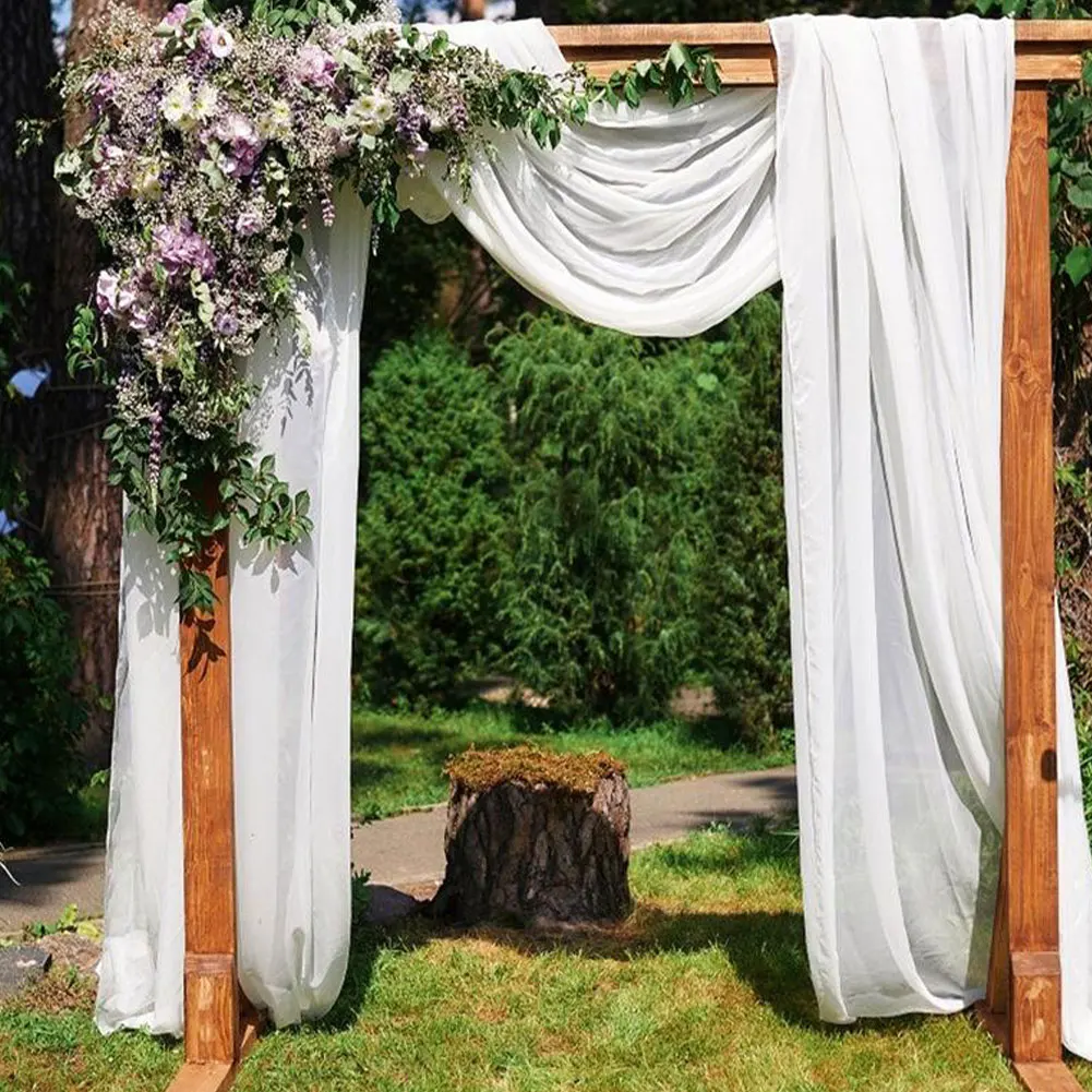 

Wedding Arch Drapping Fabric Wedding Party Drapes Chiffon Fabric Chair Cover Backdrop Curtain Drapery Ceremony Reception Swag