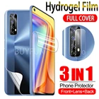 2IN1 гидрогель пленка для Oppo Realme 7 Pro спереди Экран протектор + Камера объектив Безопасность Стекло для Realme7 5G 7Pro полное покрытие Плёнки