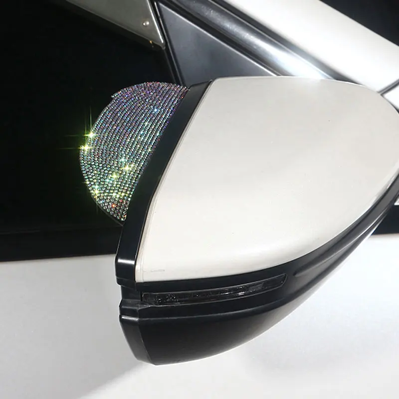 

2Pcs Diamond Rainproof Anti-Reflective Rain-Proof Mirror Car Reversing Mirror Rain Shield Shade Cover Universal Auto Accessories