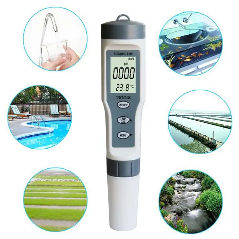 

EZ9901 Digital TDS Meter 3 in 1 TDS/PH&TEMP Tester Pen Handheld Water Quality Tester Water Purity Test Tool for Pool,Dr