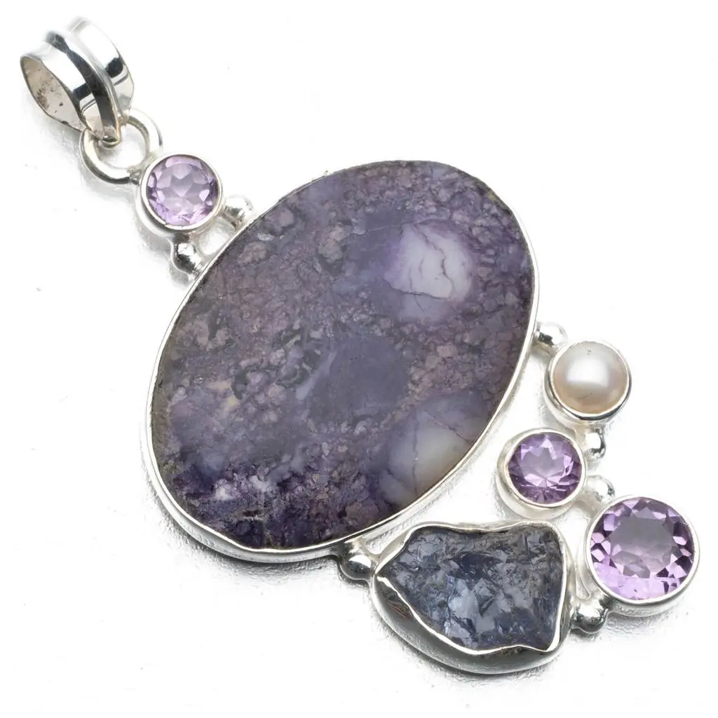 Природный чароит аметист кайанит грубая и речная жемчужина 925 стерлингового