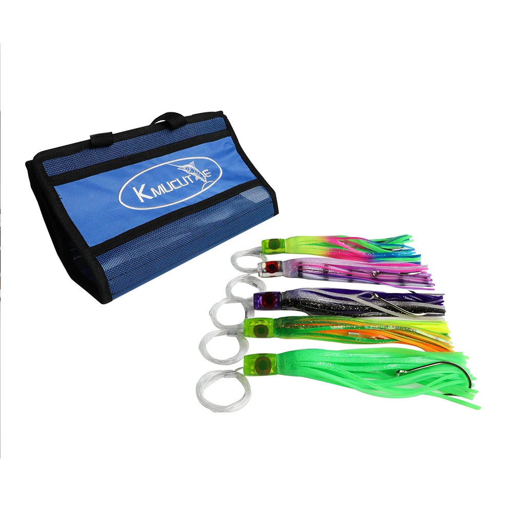 5 шт. приманка с зазубринами на марлина сетчатой сумкой тунец рыба большая игра