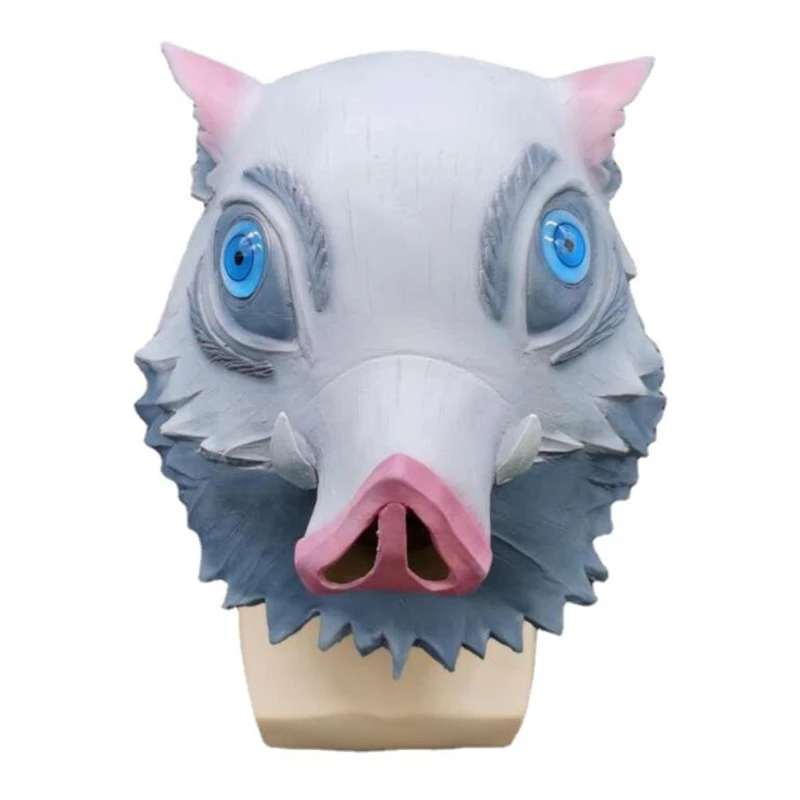 

Anime Demon Slayer Halloween Cosplay Full Face Mask Hashibira Inosuke Latex Masks Prop