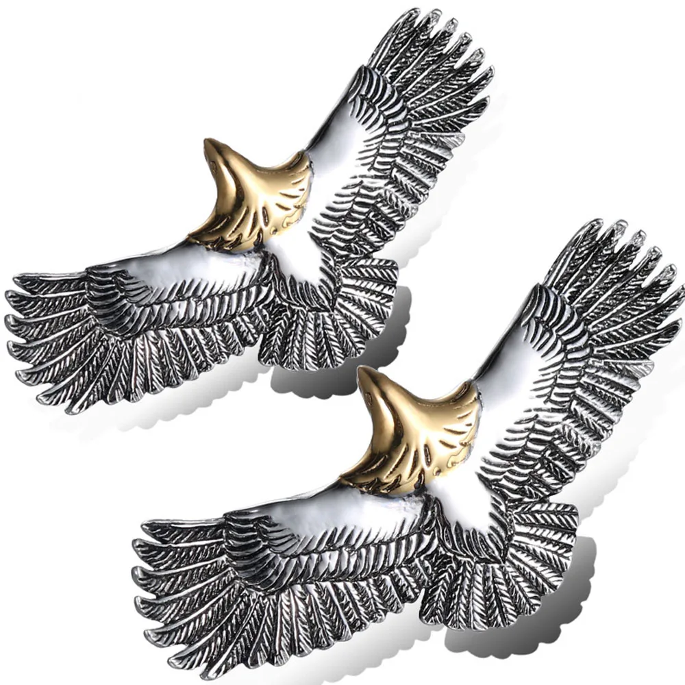 Посеребренная нержавеющая сталь Орел ястреб мужское ожерелье подвеска животное