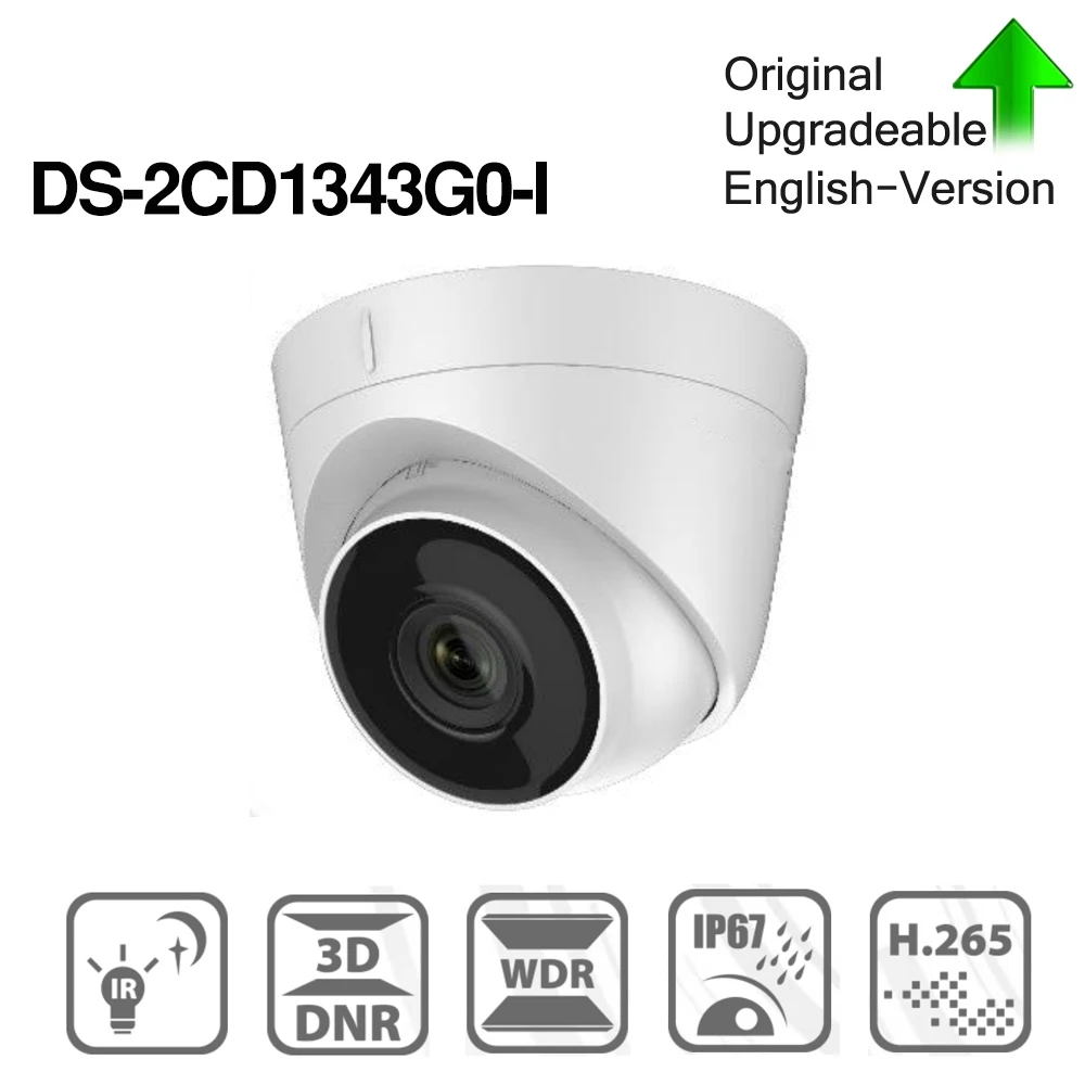 

Pre-sale Hikvision DS-2CD1343G0-I POE Camera Video Surveillance 4MP IR Network Dome Camera 30M IR IP67 H.265+ 3D DNR 10pcs/lot
