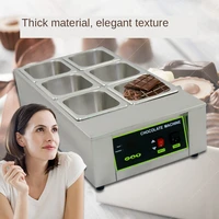 220v 110v electric chocolate melting machine 6 grids water insulation heating chocolate melting pot warmer melter top quality