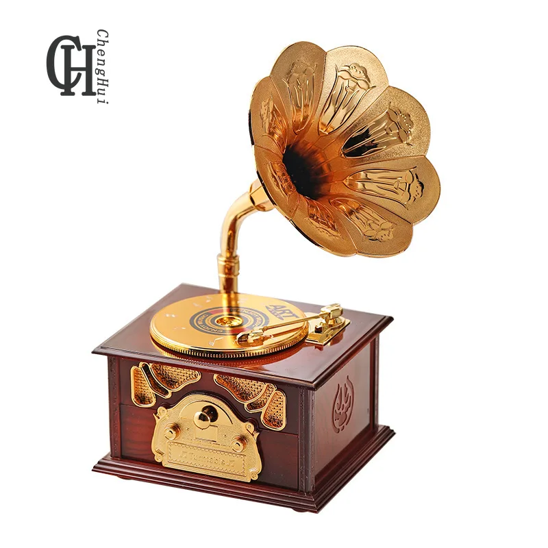 

Vintage and Nostalgic Landline Phonograph Music Box Living Room, Dining Room, Bedroom, Shop Decoration Valentine