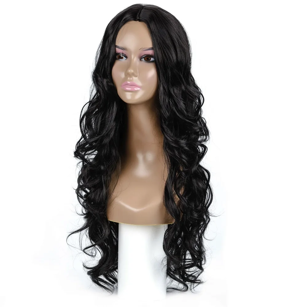 Романтика длинные объемные волнистые волосы парик Gluless термостойкий