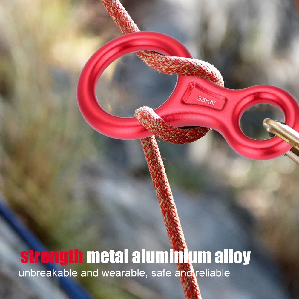 Rock Climbing Descender 35KN Figure 8 Word Rope Rappel Ring Downhill Eight Rappelling Gear Belay Device Equipment | Спорт и