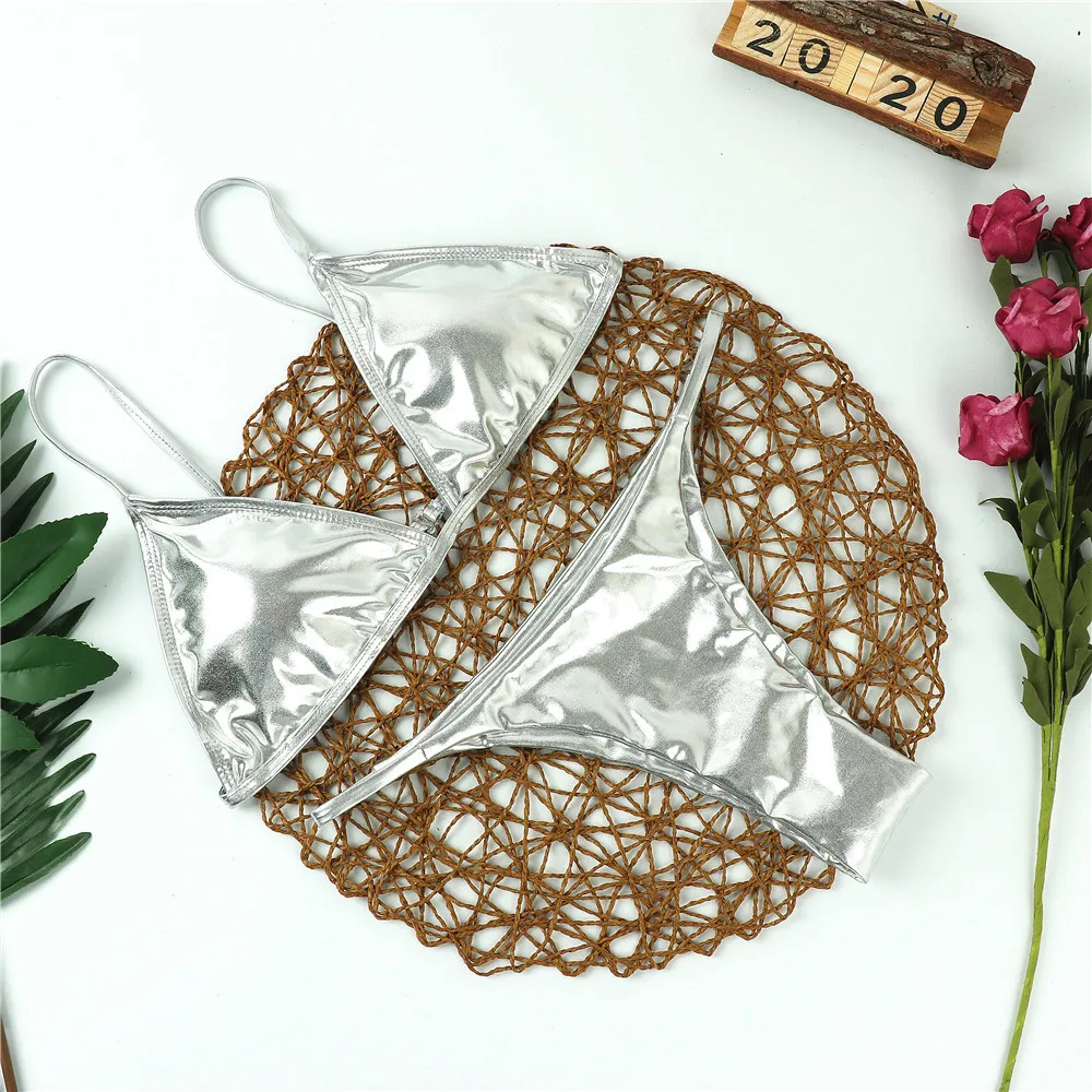 Новинка 2020 благородное серебряное бикини женское сексуальное с бронзовым