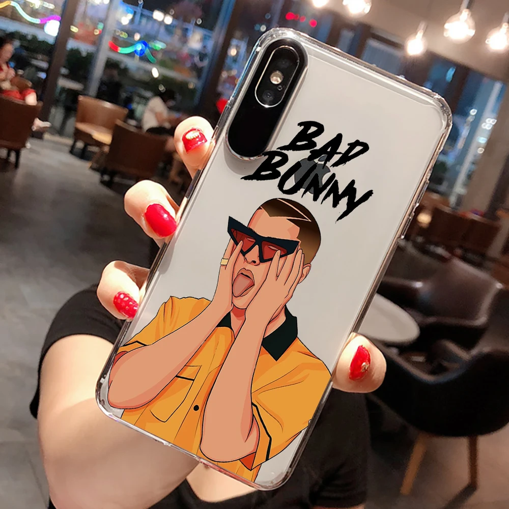 Bad Bunny Transparent soft shell For iphone 11 SE X 7 XR XSMA 11Pro 11ProMax cartoon Cover | Мобильные телефоны и