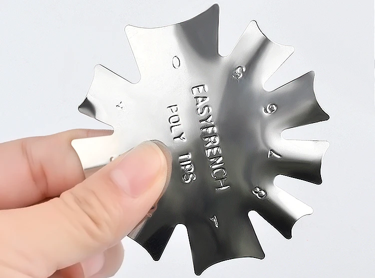 Французский линейный боковой смайлик нож для ногтей Форма маникюра пластиковая