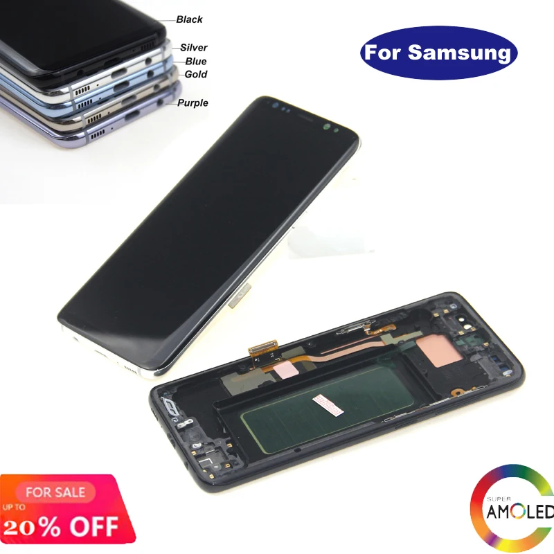 Гарантийный ЖК дисплей для SAMSUNG Galaxy S8 LCD G950 G950F с сенсорным экраном и