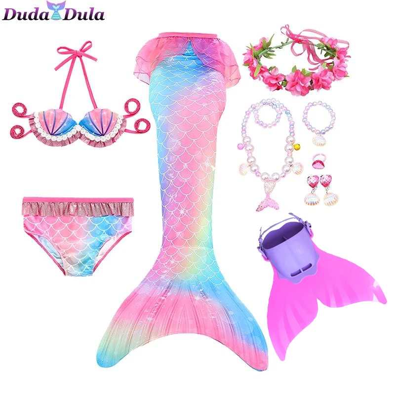 

Купальник-Русалка для девочек, хвосты маленькой русалки, с моноластами, костюм бикини