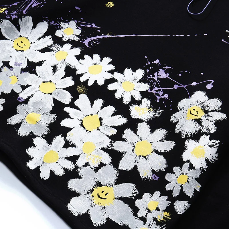 

Mens Hoodies Sunflower Harajuku Floral Hoodie Streetwear Casual HipHop Loose Hooded Pullover Winter Autumn Oversize Sweatshirt