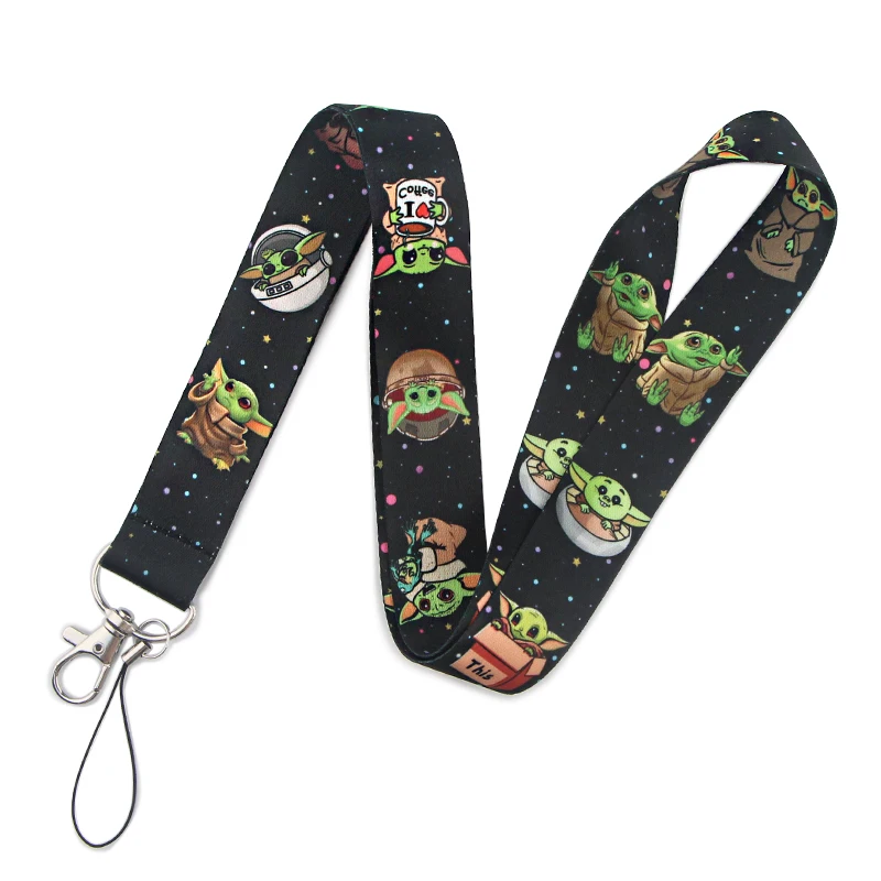 lt820 star wars yoda baby lanyard for keychain id card cover pass student mobile phone badge holder key neck straps accessories free global shipping