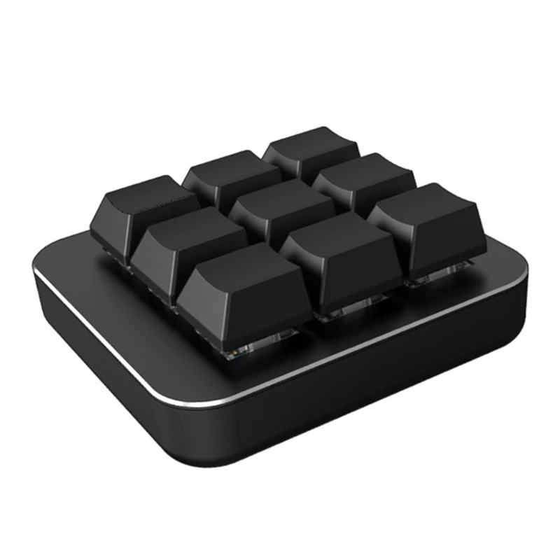 

H7JA 9 Keys Mini Keyboard Portable One Handed Mechanical Keyboard Desktop Floating Window for Computer