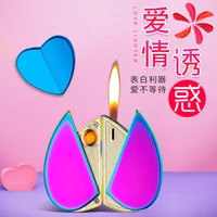 2021 new rubiks cube peach heart dual charge and dual use lighter creative personality folding heart lighter cool lighters