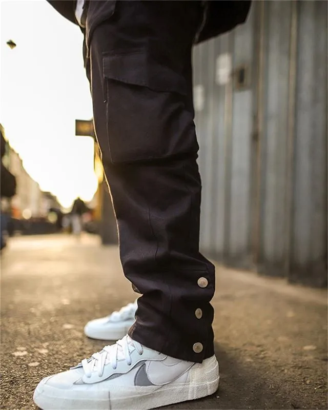 

2021 Hip Hop Jogging Pants Fashion Pants Street Apparel Cargo Brand Pants Men Gyms Casual Jogging Pants Men's Fastener Pants