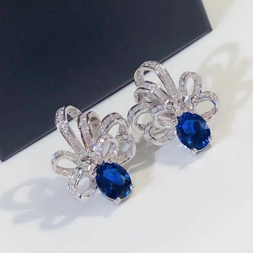 gorgeous luxury brand jewelry bow tassel earrings sterling silver allergy aaa zircon hot style lady eegance 2021 the new party free global shipping