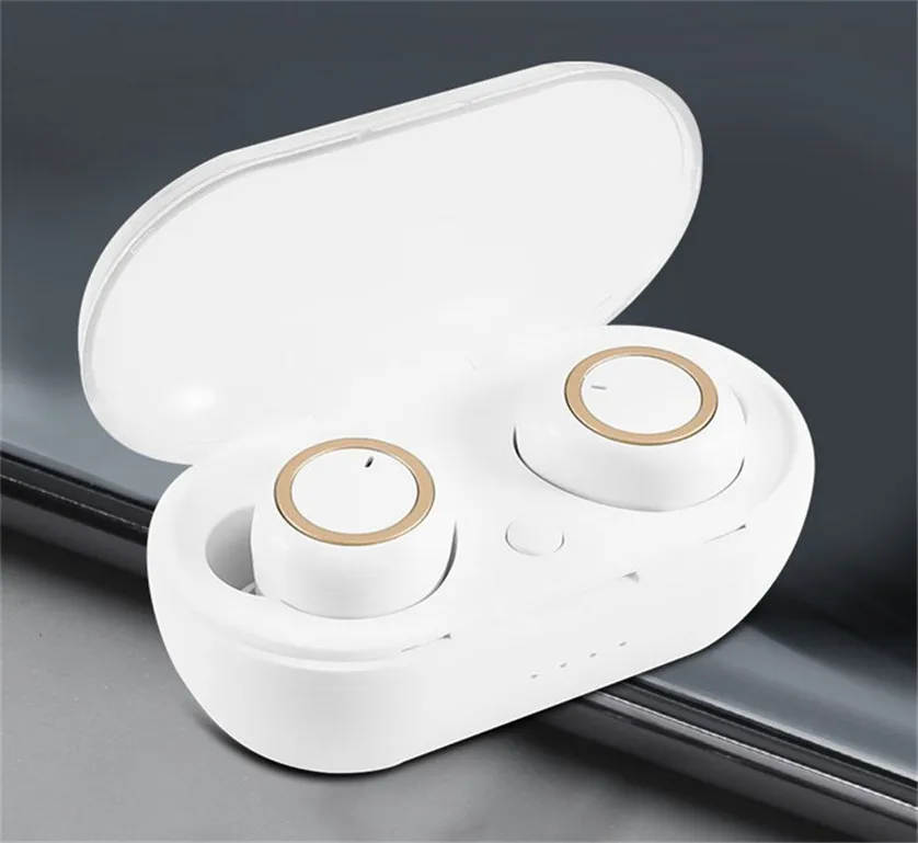 TWS 5,0 Bluetooth наушники 3D стерео беспроводные наушники с двойным микрофоном BT 5,0 In-наушники с системой Handsfree спортивные бутоны - Цвет: Белый