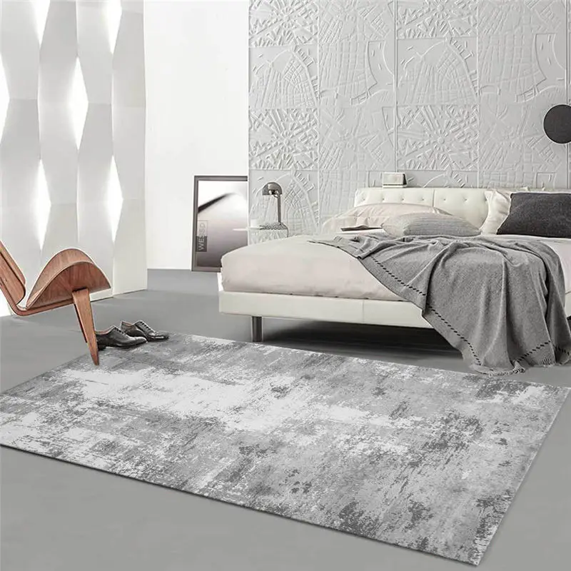 Современные серые и белые коврики для гостиной простой ковер спальни
