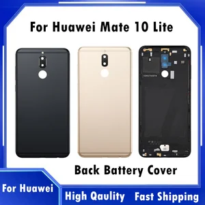 high qaulity battery cover for huawei mate 10 lite rear back battery door case for huawei nova 2i rne l21 metal housing cover free global shipping