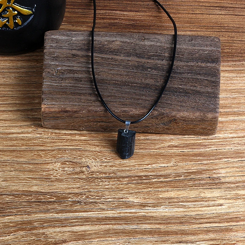 Модное женское ожерелье и подвеска из натурального черного чешского метеорита с