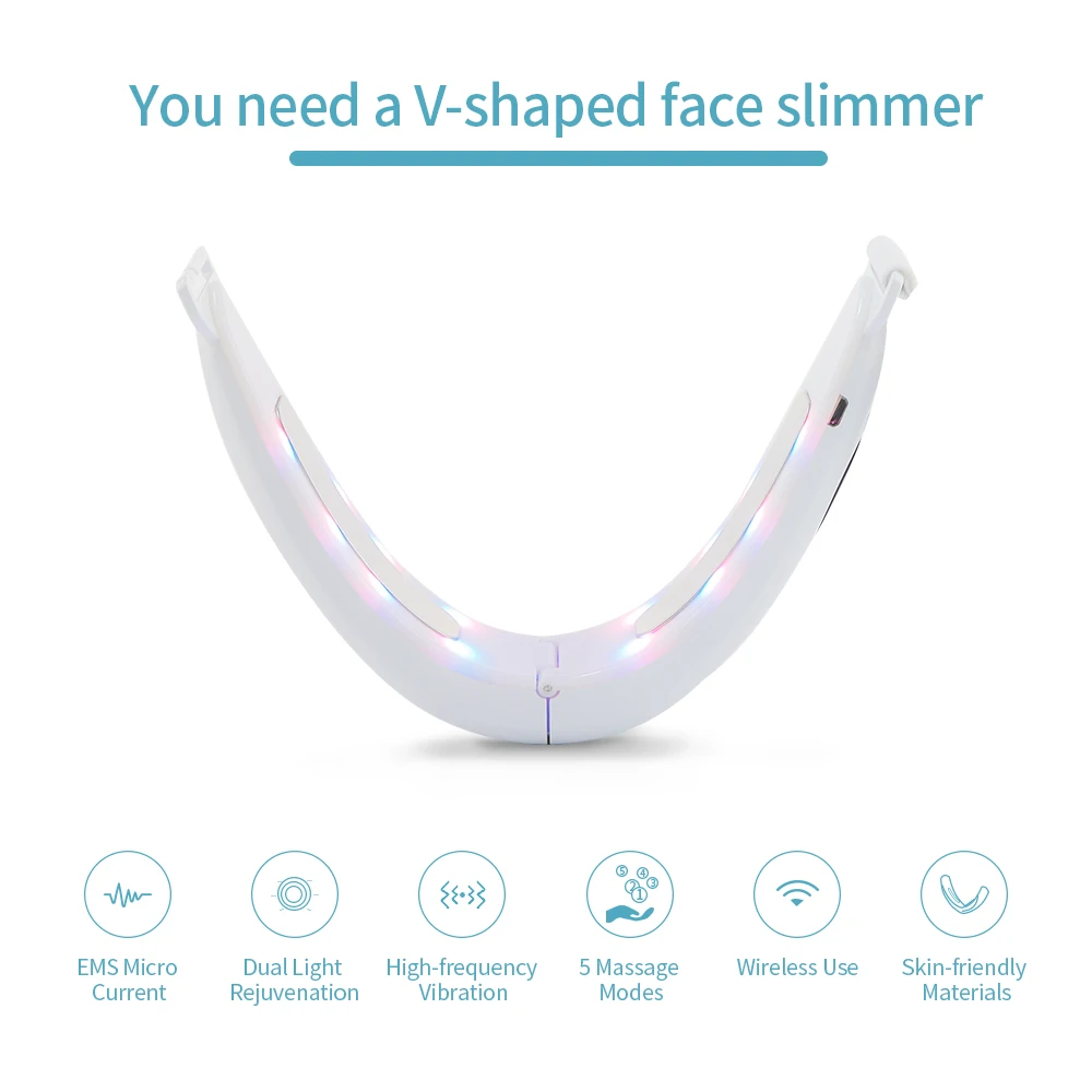 Электрический v-образный тонкий массажер для лица похудения лифтинг v-образная