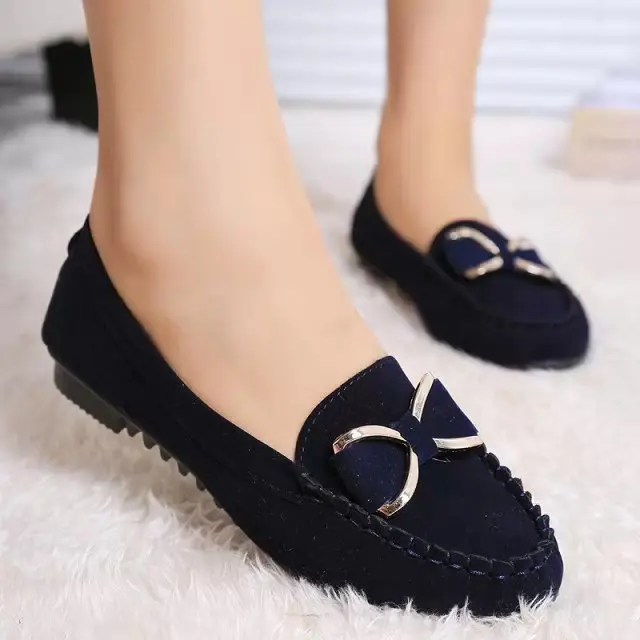 2021 New Korean Colorful Flat Shoes With Bow Knot Women's Flat Single Shoes Good Quality Comfortable Female Shoes