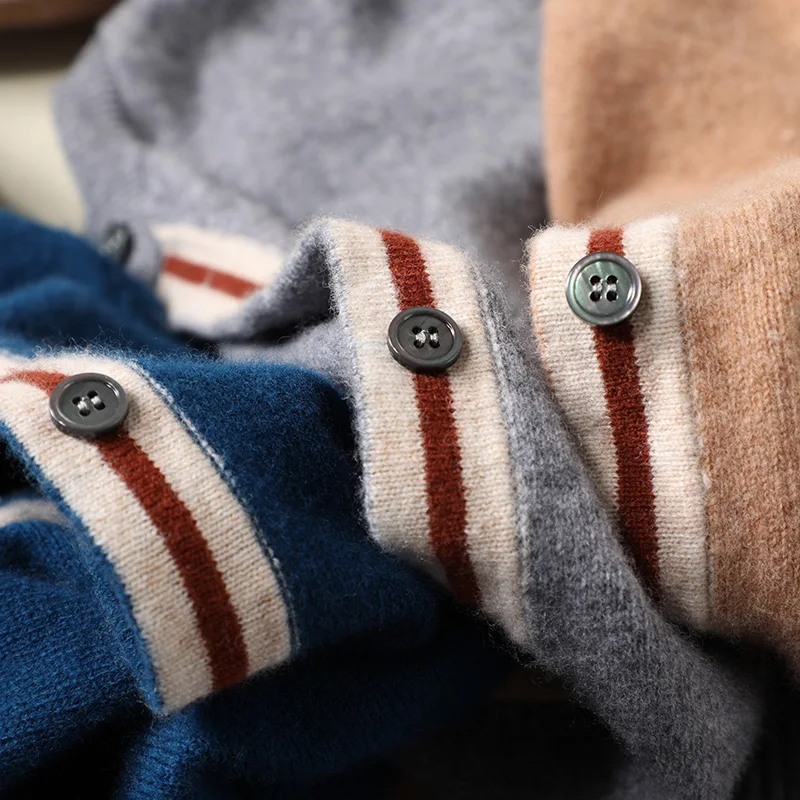 

2021 New Female Cardigan Merino Wool Cashmere Sweater Button New Style Ladies Long-Sleeved Sweaters High Quality Soft Knit Tops