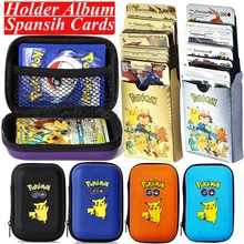 54pcs Pokemon Metal Gold Card Box Golden Letters Spanish Playing Cards Metalicas Charizard Vmax Gx Collection Game Card Case Toy