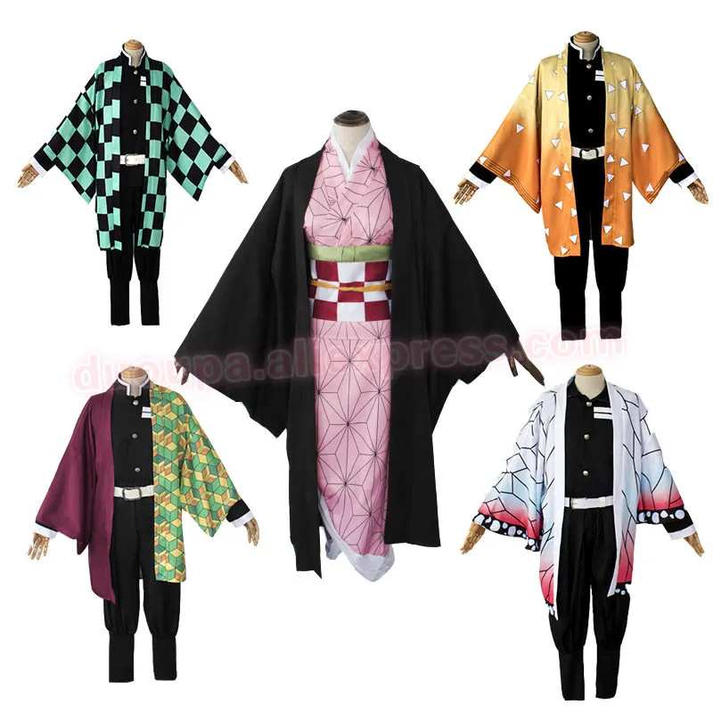 Kimetsu no Yaiba Kamado Tanjirou Agatsuma Zenitsu Tomioka Giyuu Nezuko кимоно Аниме демон убийца униформа