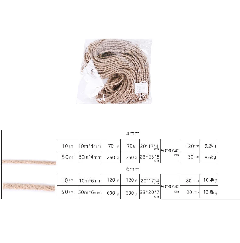 

Cat Toys Sisal Rope DIY Cat Scratch Board Tree Scratching Post Cat Climbing Frame Binding Rope for Cat Sharpen Claw